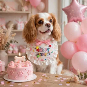 Bavoir anniversaire rose