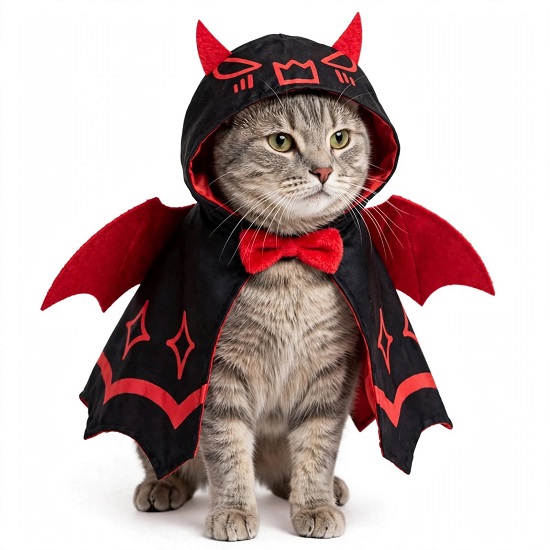 Cape petit diable pour chat