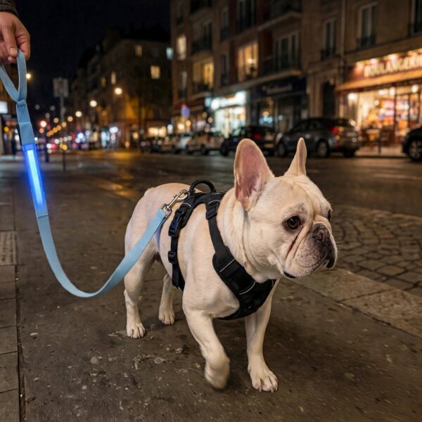 Laisse lumineuse bleue