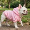 Pull rose à capuche
