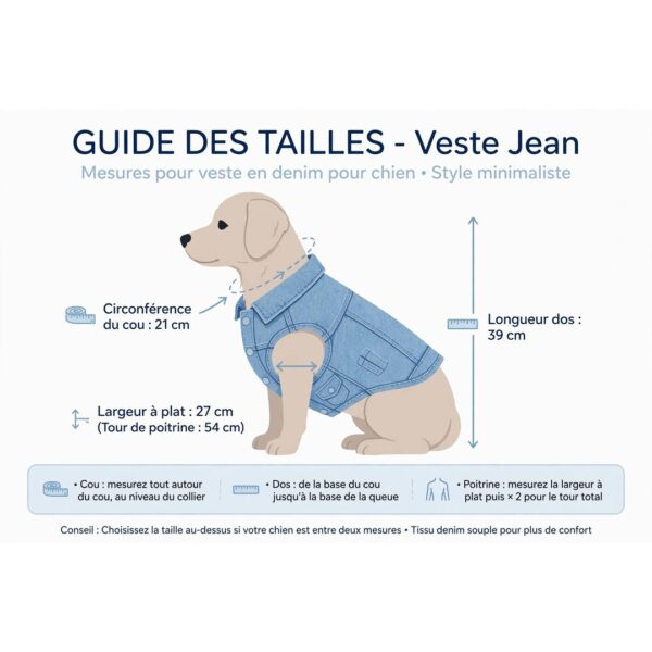 Veste en jean pour chien